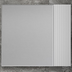 Style Line Зеркальный шкаф Стокгольм 80 белый рифленый софт – фотография-1